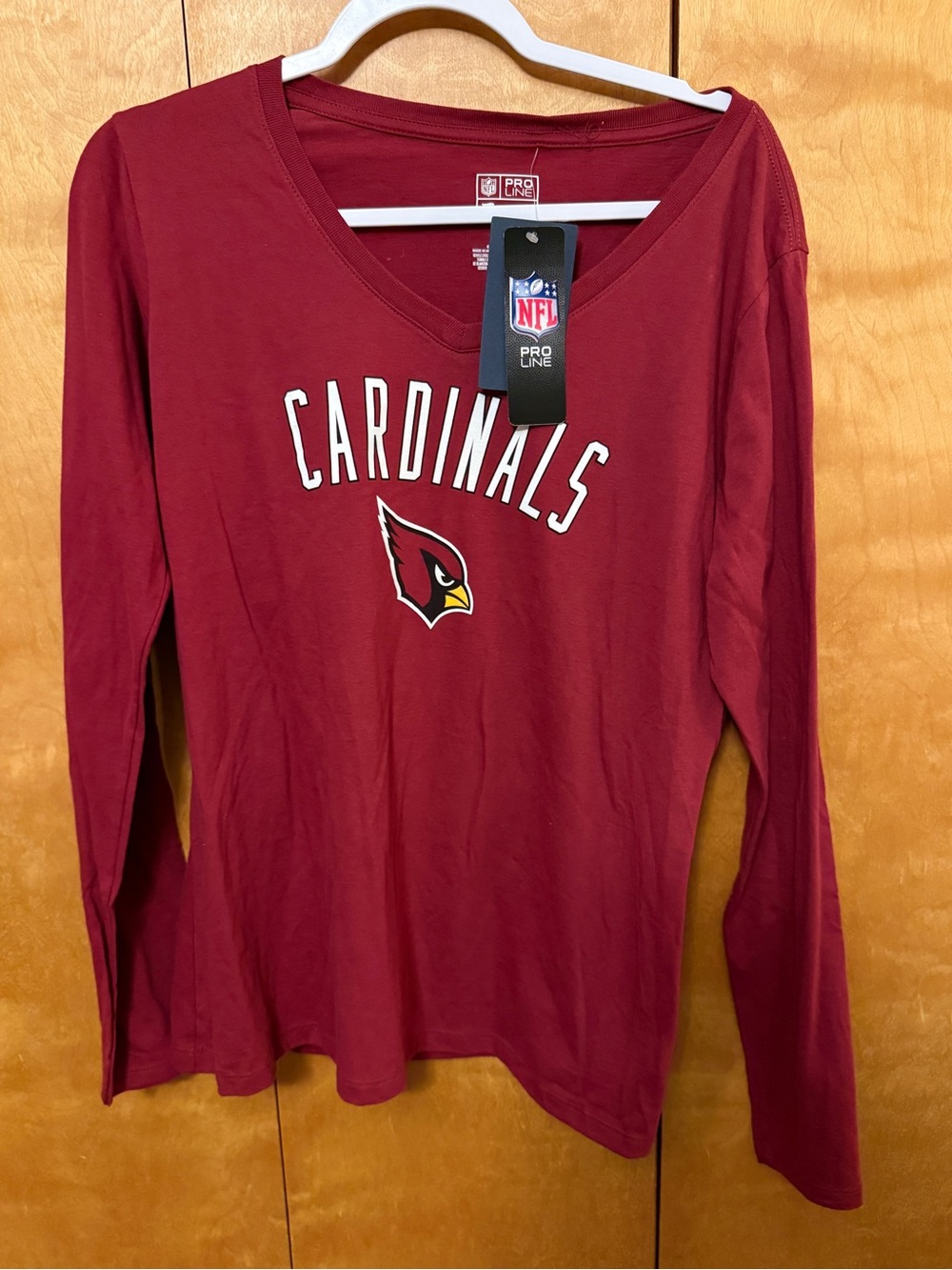 Fanatics Arizona Cardinals Long-Sleeve V-Neck Tee women size Large